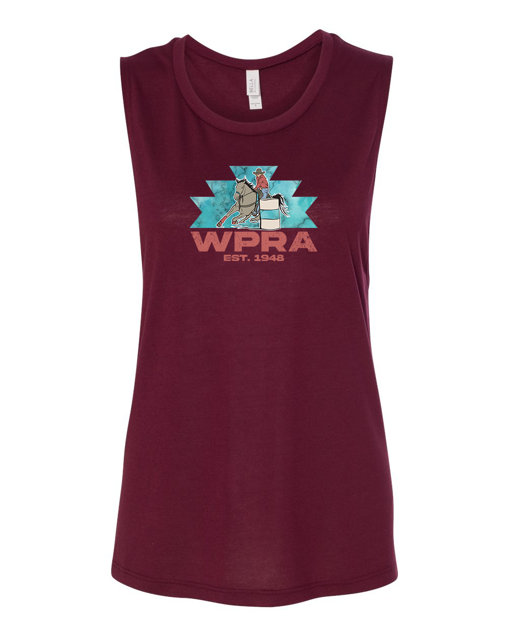 Women's Barrel Racing Flowy Scoop Muscle Tank